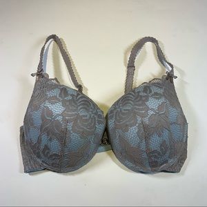 36D La Vie en Rose padded push up blue front closure bra